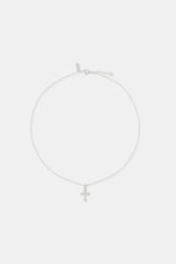 Iced Cross Pendant Necklace - 25mm