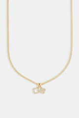 Iced Double Motif Cuban Necklace - 10mm - Gold