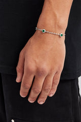 Iced Green Cluster Rolo Bracelet - 8mm