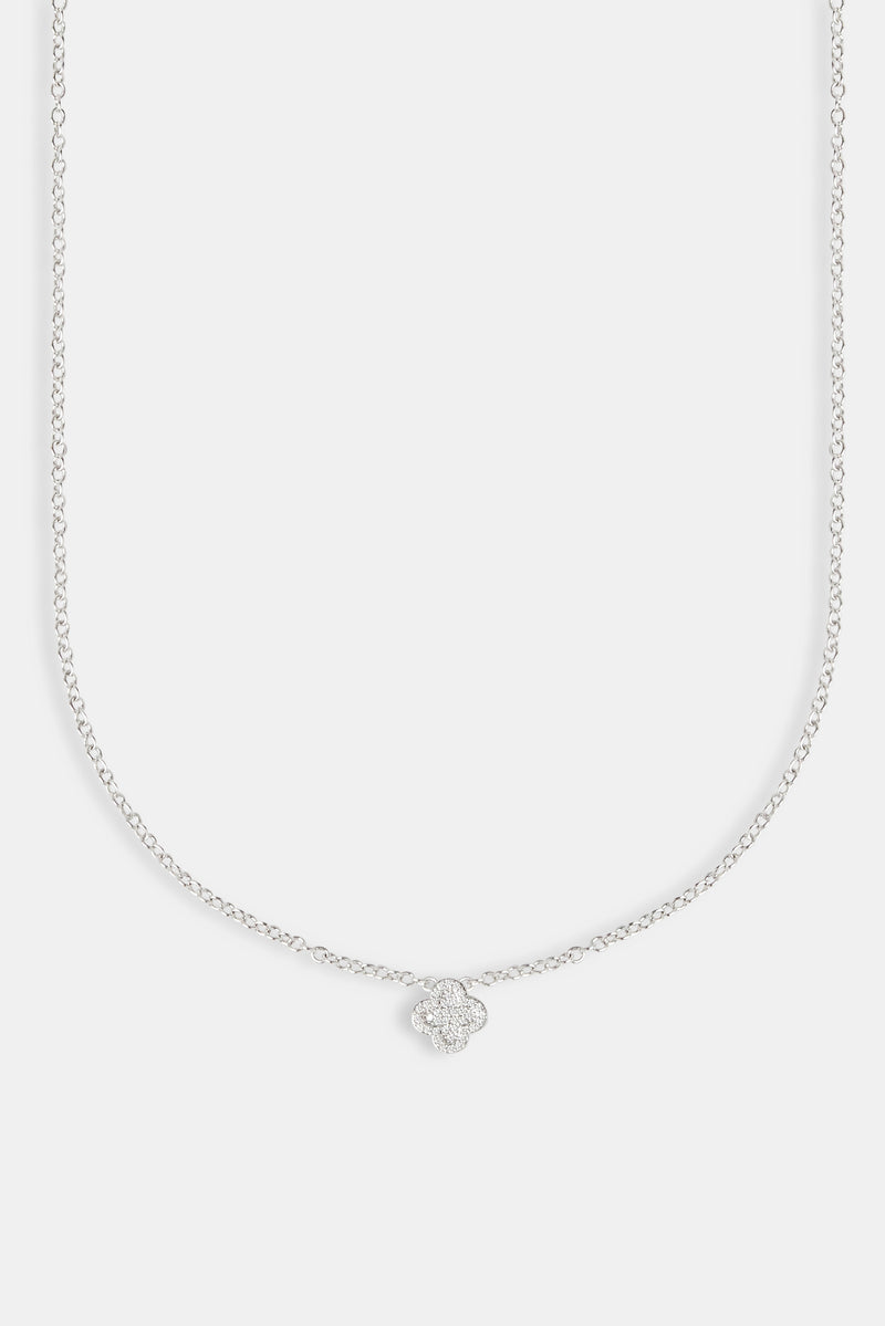 10mm Iced Motif Necklace - White