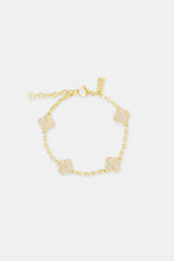 Iced Motif Rolo Link Bracelet - 12mm