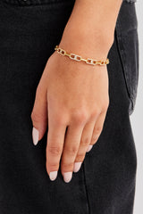 Iced & Polished Link Bracelet - 6mm - Gold