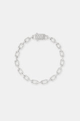 Iced Pave Rectangular Link Bracelet - 6mm