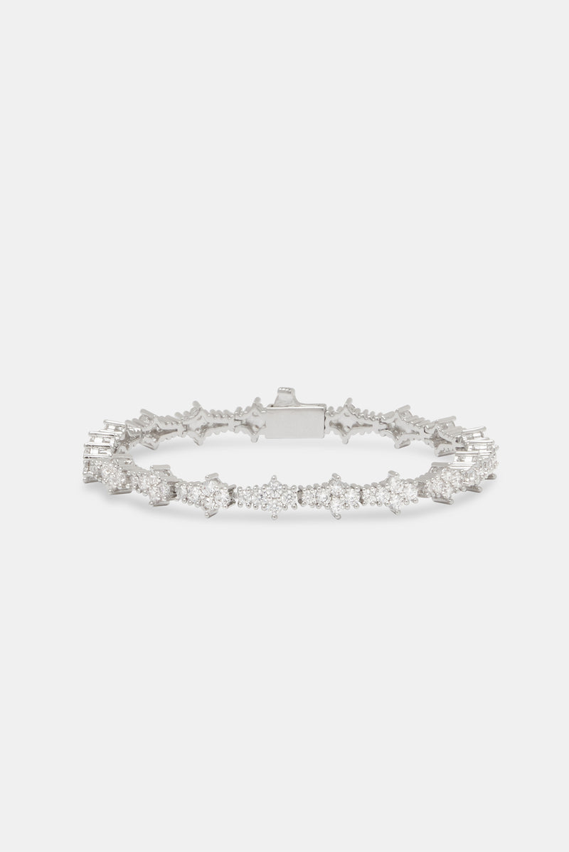 Iced Floral Tennis Bracelet - 6mm