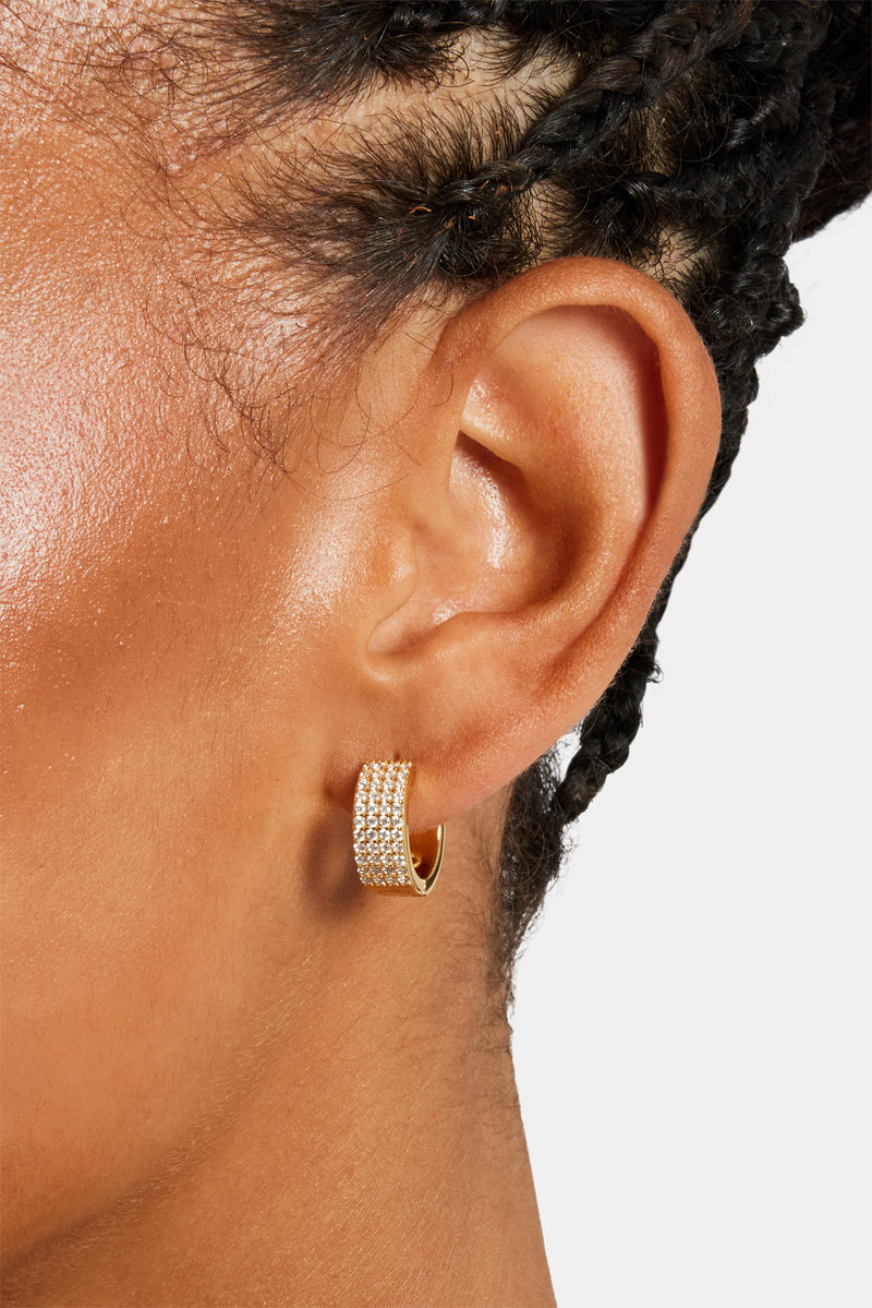 Iced Pave Hoop Earrings