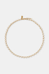 Iced Round Stone Chain - 6mm - Gold