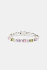 Multi Colour Baguette Tennis Bracelet - 5mm