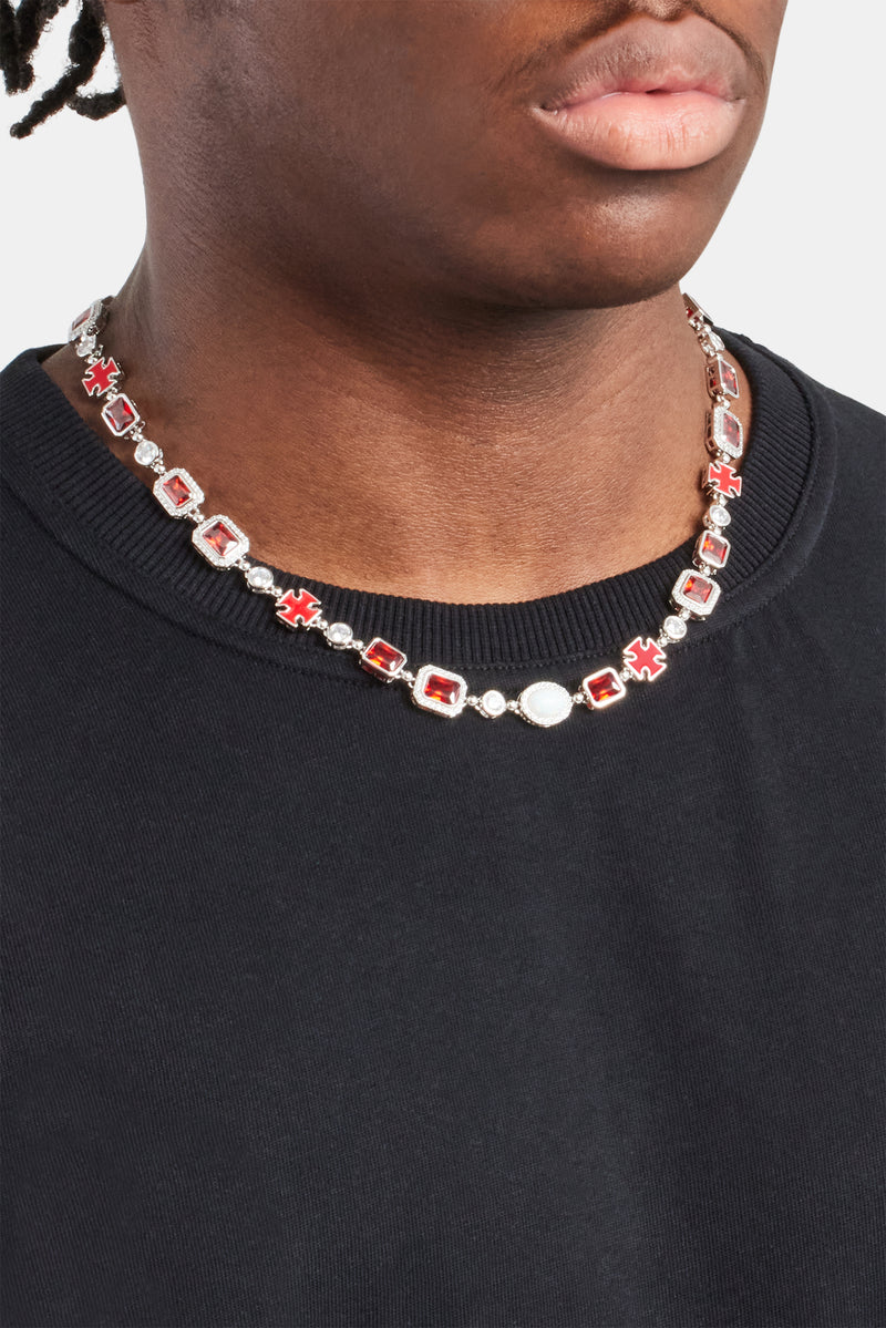 Red Multi Gemstone Chain