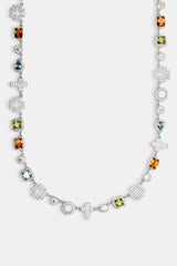 Multi Gemstone & Cross Chain - White