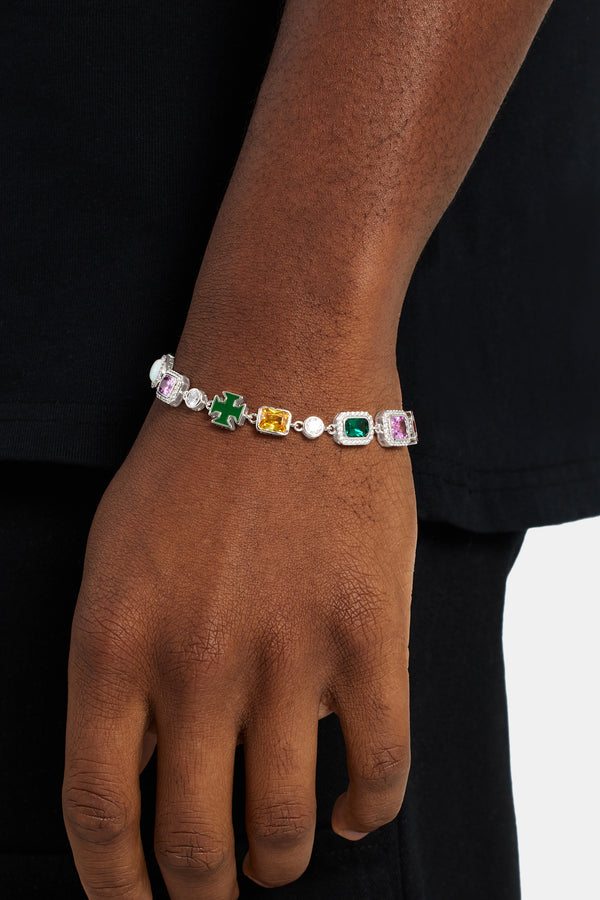 Multi Gemstone Motif Bracelet