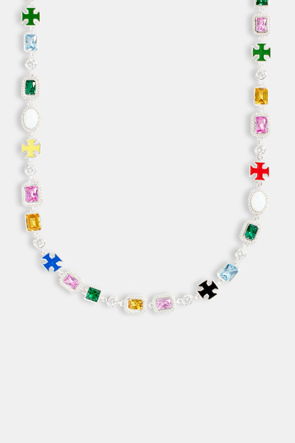 Multi Gemstone Motif Necklace