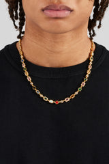 Multi Gemstone Chain - 6mm - Gold