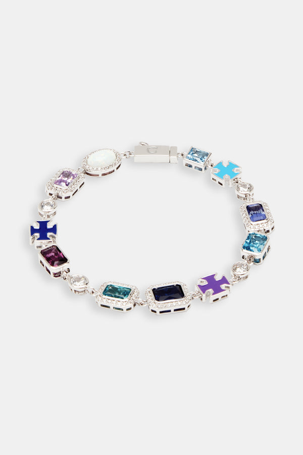 Multi Gemstone Motif Bracelet - Blue