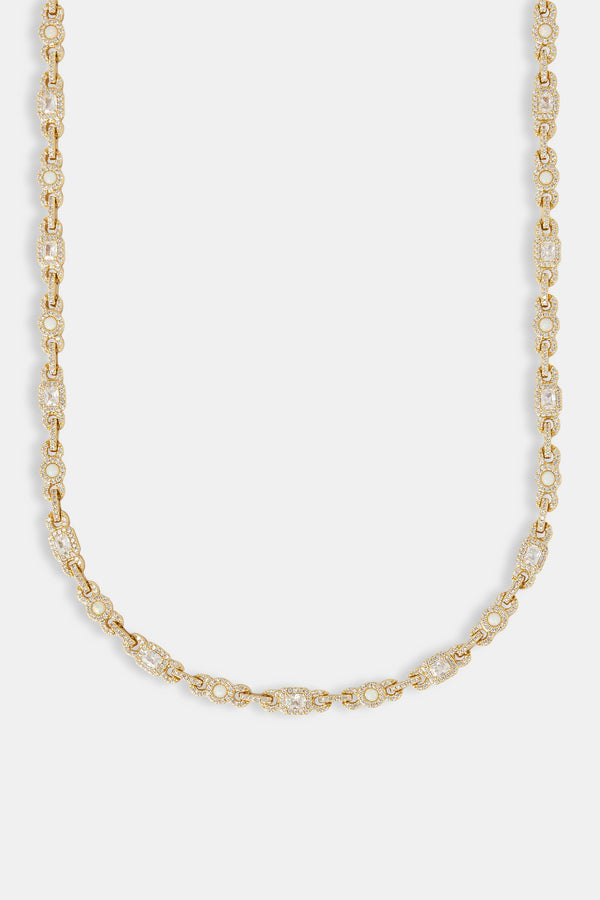 Opal & Baguette Chain - 5mm - Gold