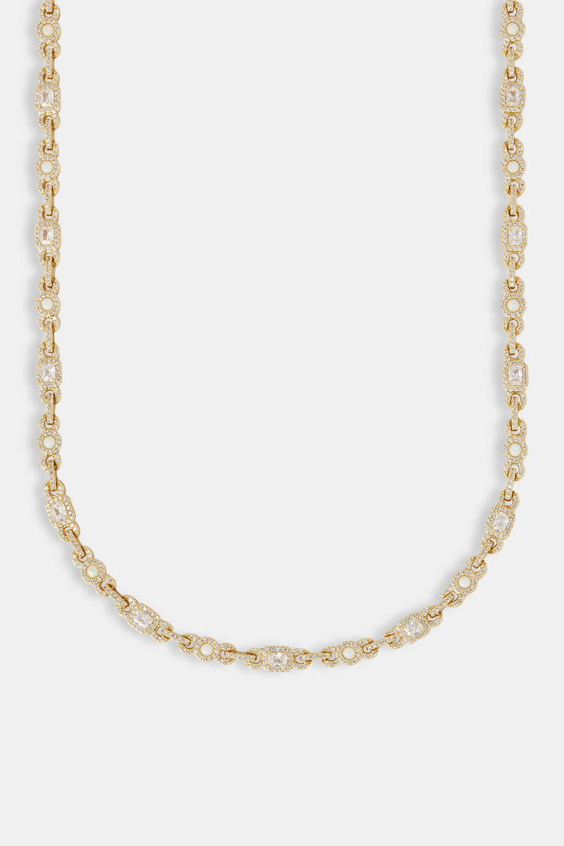 Opal & Baguette Chain - 5mm - Gold