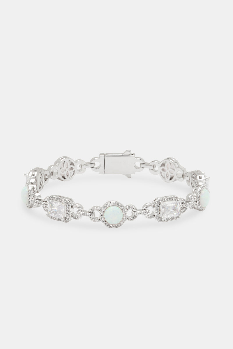 Opal & Baguette Tennis Bracelet - 10mm