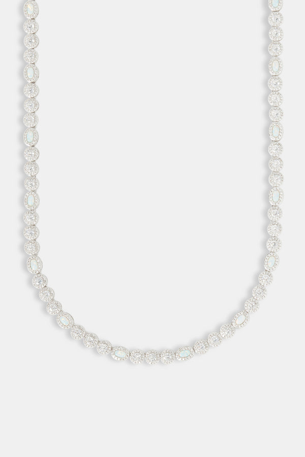 Opal & Clear Gemstone Chain - 6mm