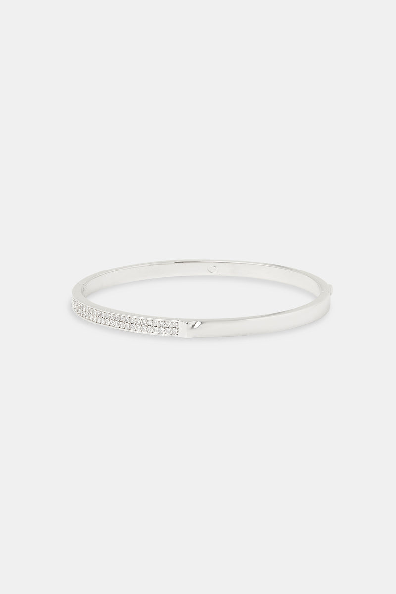 Polished & Iced Connecting Bangle - 5mm