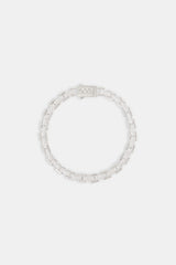 Polished & Iced Flat Link Bracelet - 6mm