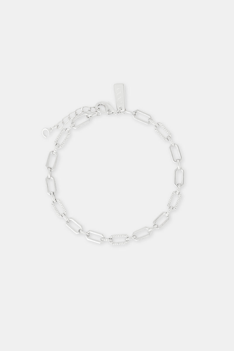 Polished & Iced Connecting Link Bracelet - 8mm