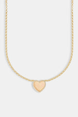 Pink Agate Heart Necklace - Gold