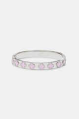 Polished Pink Enamel Bangle - 8mm