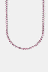 Pink CZ Heart Tennis Chain - 5mm