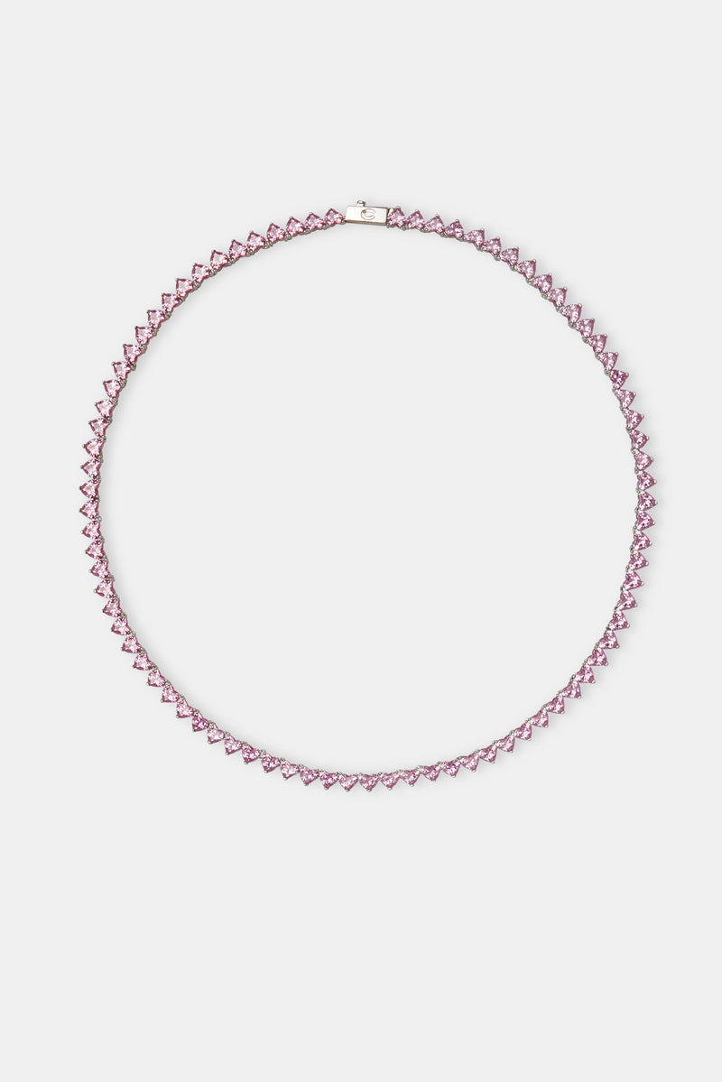 Pink CZ Heart Tennis Chain - 5mm