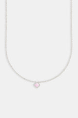 Pink Enamel Motif Necklace - 10mm