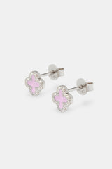 Pink Motif Stud Earrings - 6mm