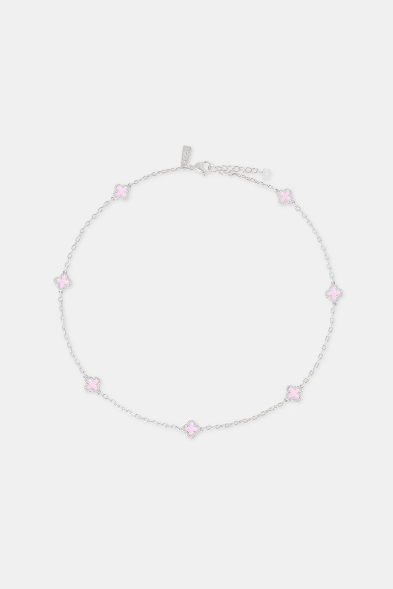 Pink Enamel Motif Rolo Link Chain - 10mm