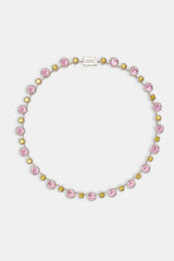 Pink & Lemon Alternating Tennis Chain - 10mm