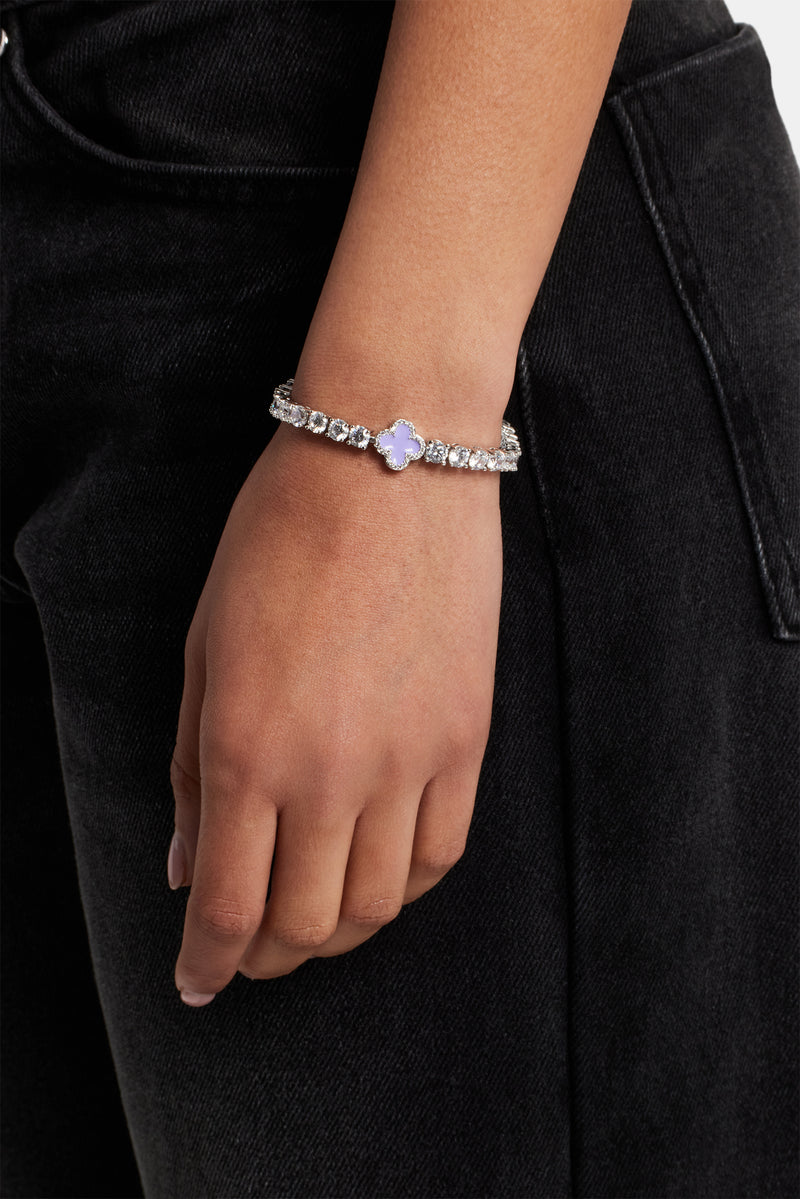 Lilac Motif Tennis Bracelet