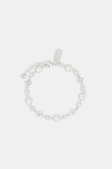 Polished and Cz Star Motif Bracelet - 6mm