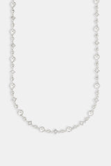 Polished and Cz Star Motif Chain - 6mm