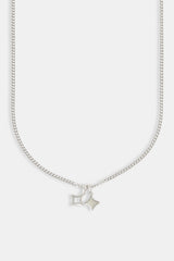 Polished Double Star Cuban Necklace - 10mm