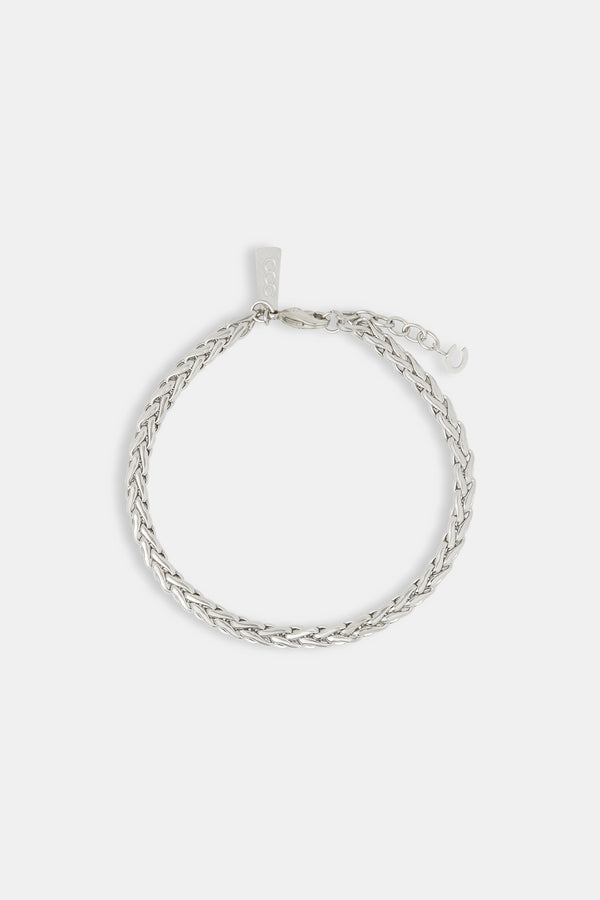 Polished Flat Woven Link Bracelet - 5mm