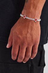 Red Motif Tennis Chain & Bracelet - 5mm