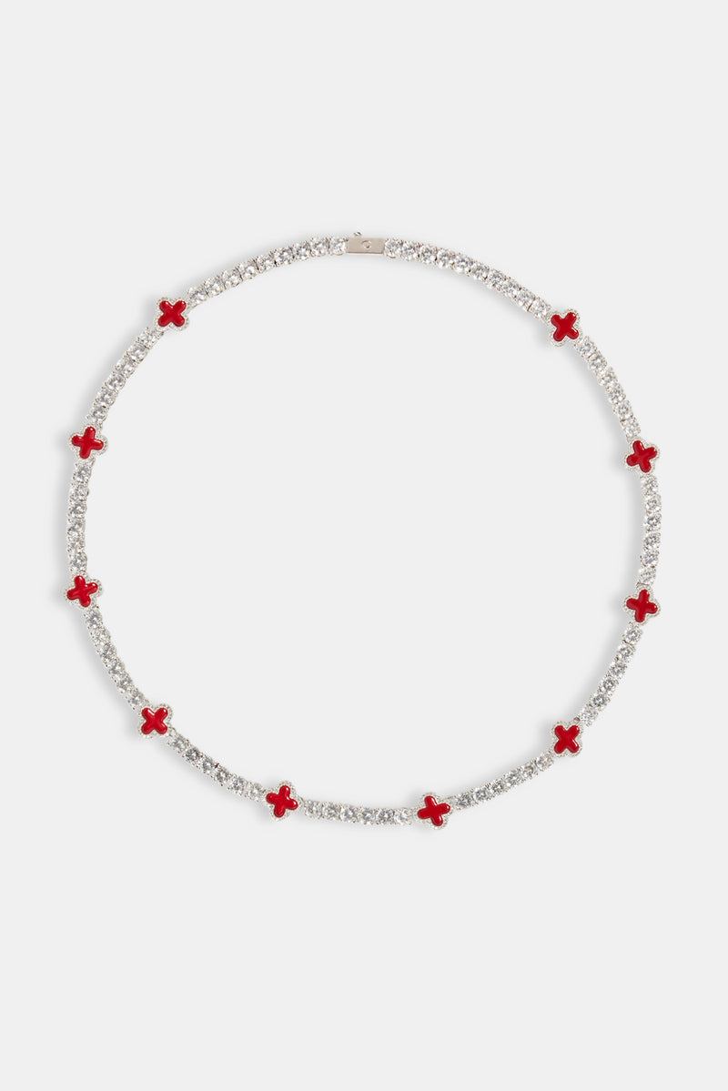 Red Motif Tennis Chain - 5mm