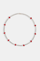 Red Motif Tennis Chain & Bracelet - 5mm