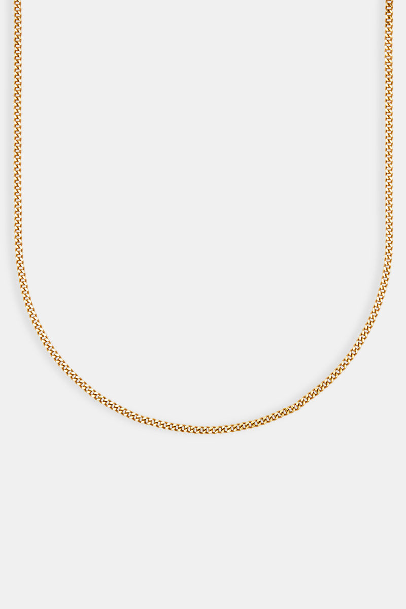 2mm Gold Plated Micro Cuban Chain