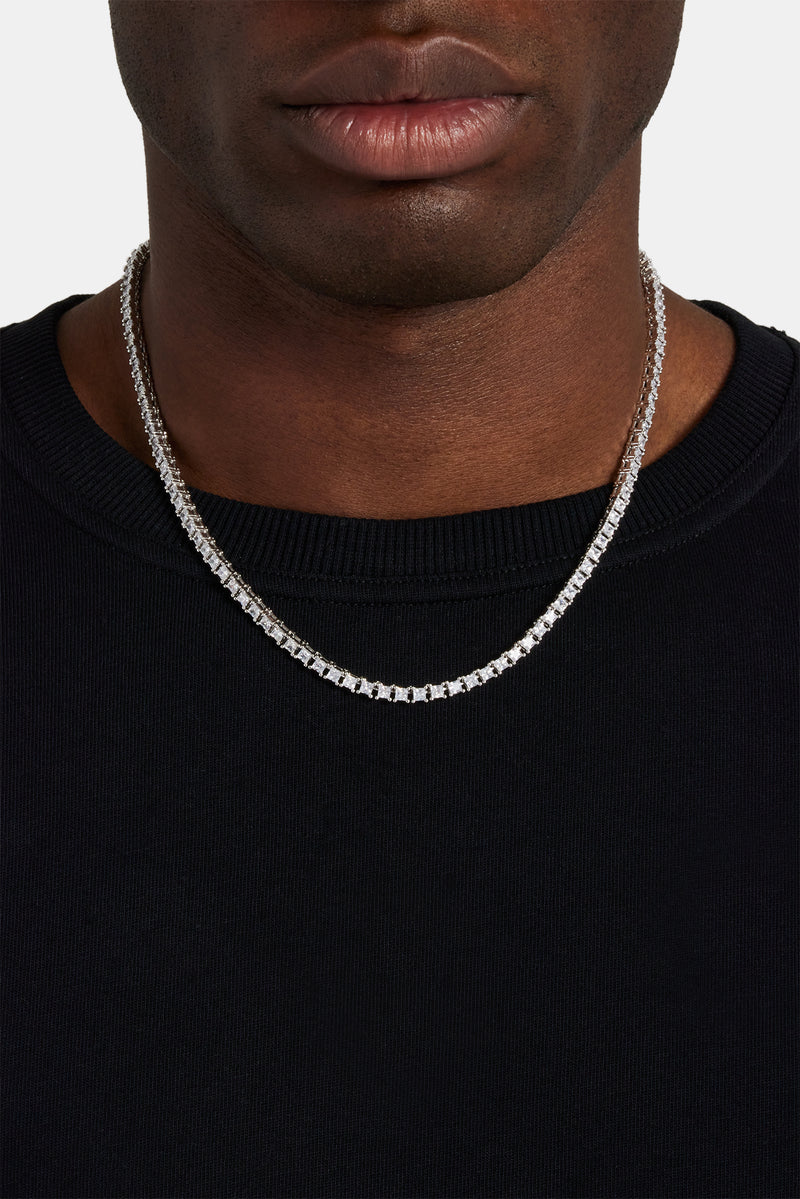 Square Stone Tennis Chain - 3mm