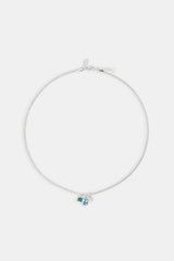 Blue & Green Mixed Gemstone Layered Necklace - 15mm