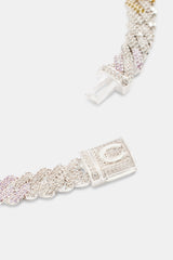 10mm Iced CZ Pastel Ombre Prong Cuban Chain