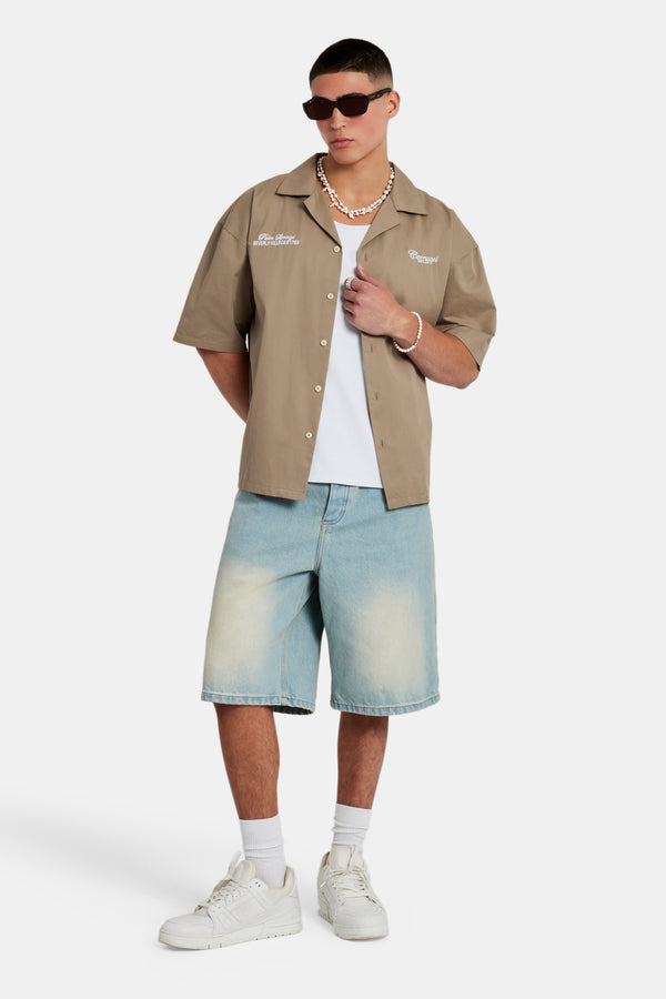 Denim Bermuda Jorts - Bleach Wash