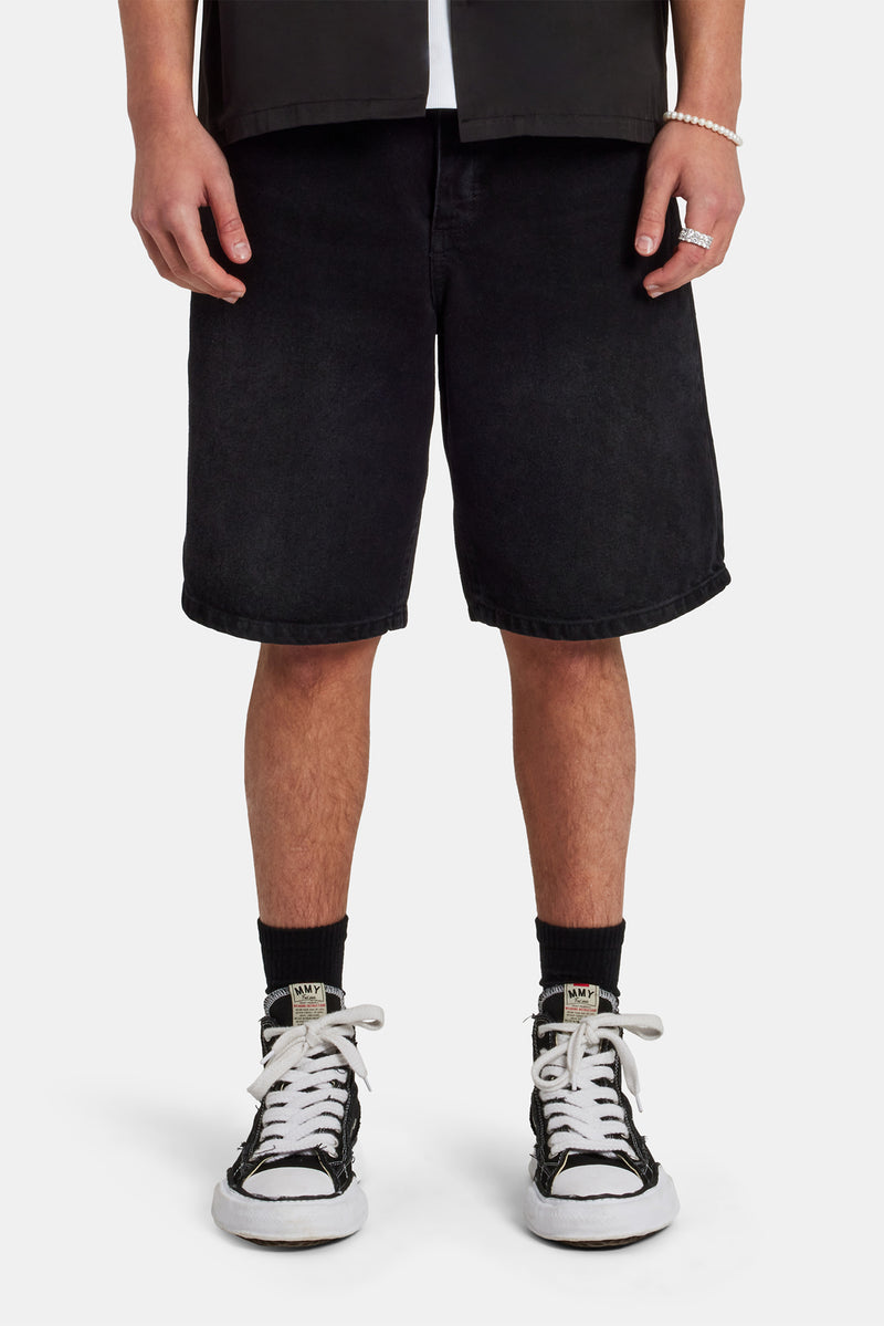 Denim Bermuda Jorts - Washed Black