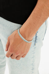 Double Row Iced Blue Tennis Bracelet