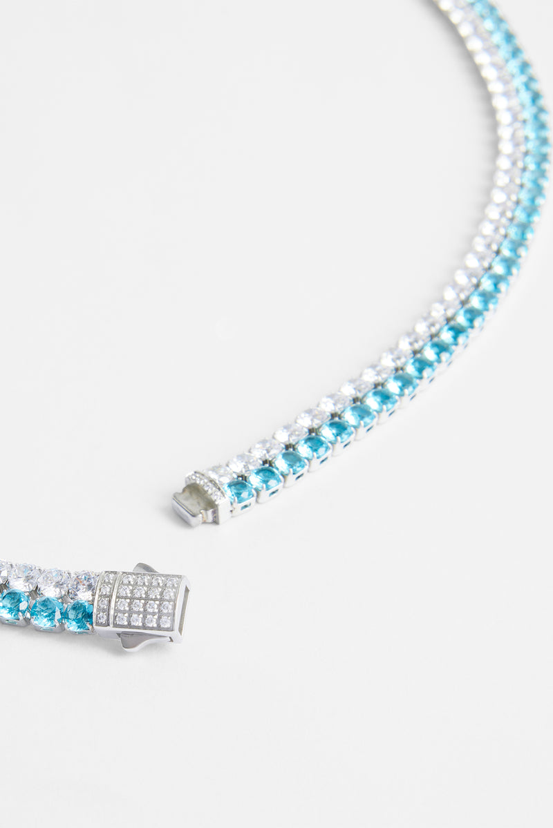 Double Row Iced Blue Tennis Chain