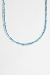 Double Row Iced Blue Tennis Chain