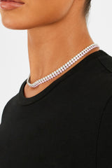 Double Row Iced Pink Tennis Chain